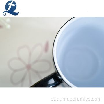 Copo de café resistente ao calor de caneca cerâmica imprimida e ecológica